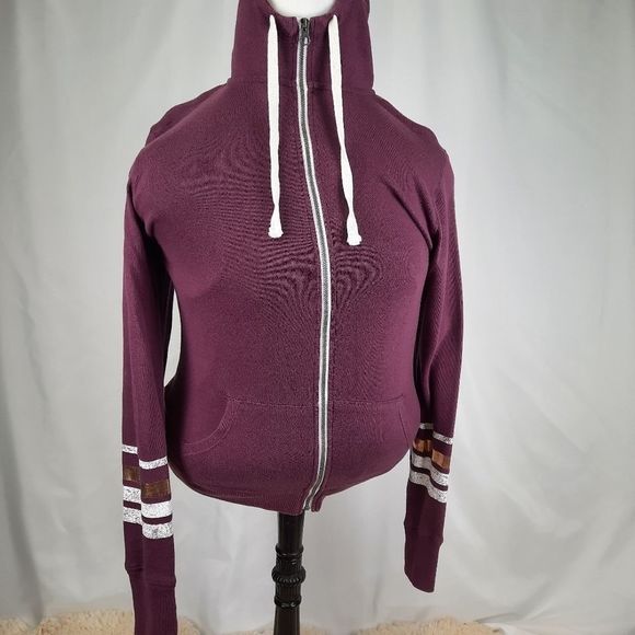 SO hoodie sweater lightweight sweatshirt long sleeve womens M zip thumb hole - Picture 8 of 13